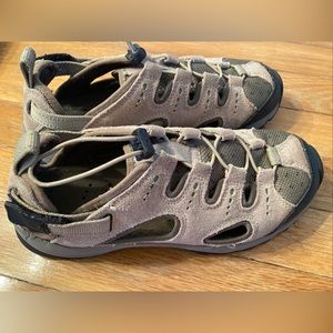 Lands End Women's Size 6.5B Leather Water Hiking Trail Sandals 191511 Beige